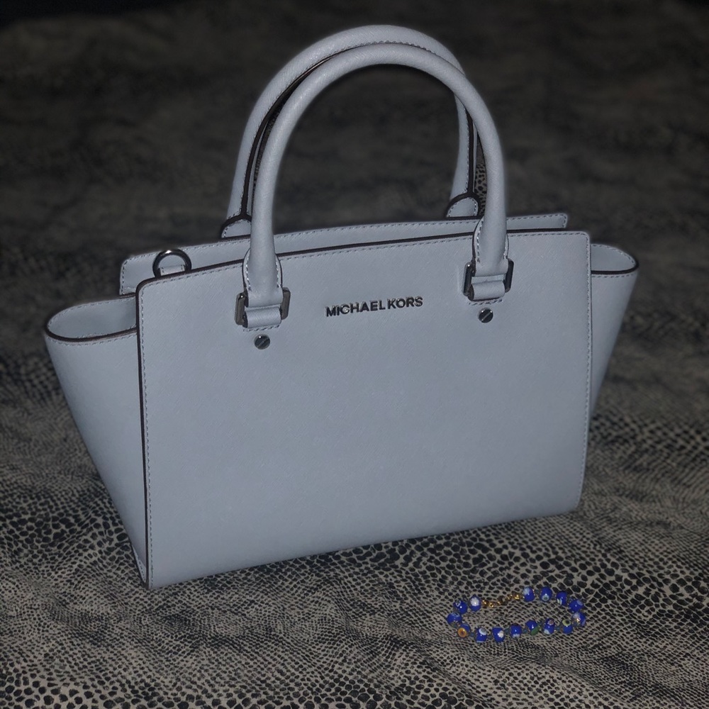 Light blue leather purse
